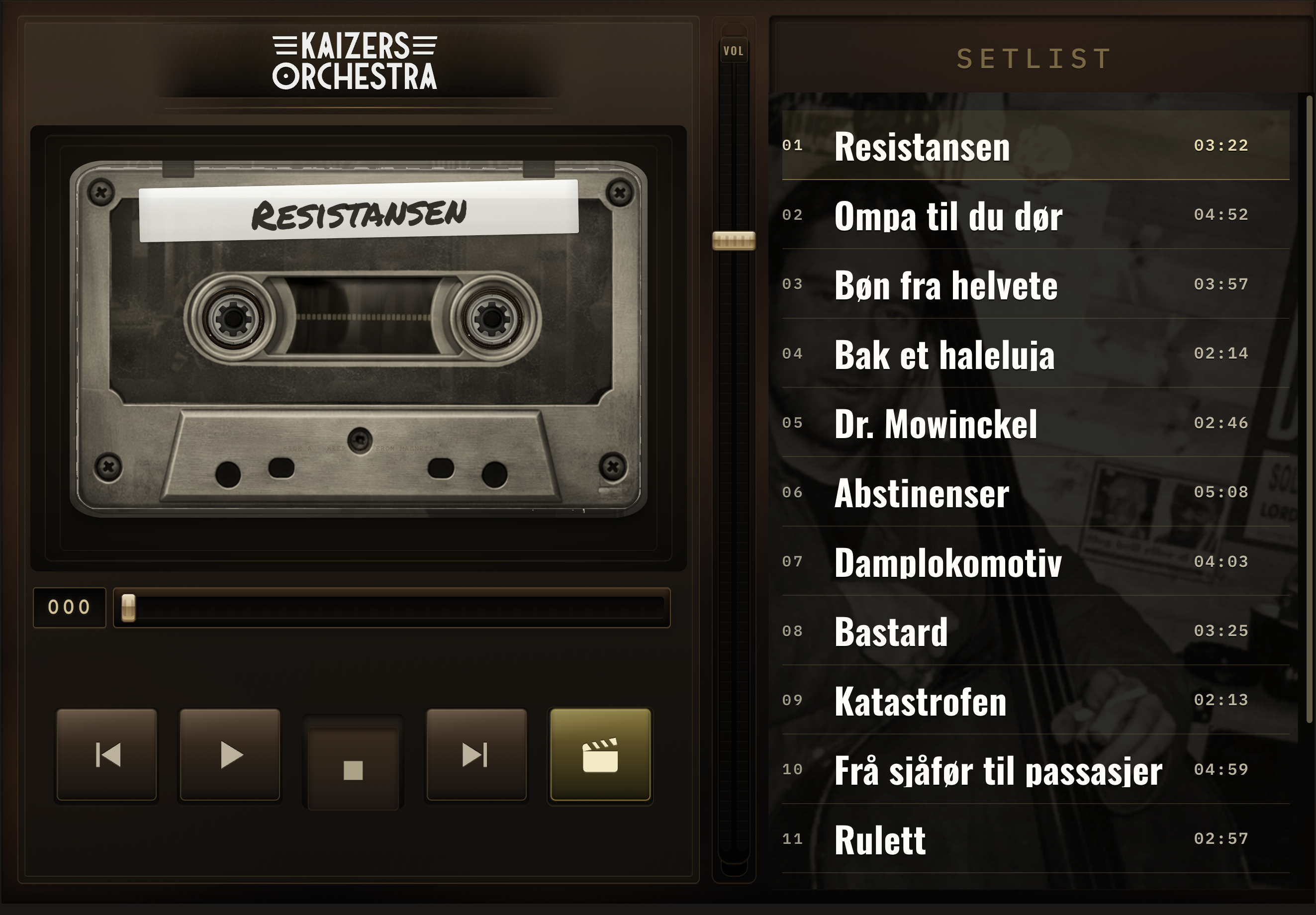 Kaizers Orchestra — musikkspiller